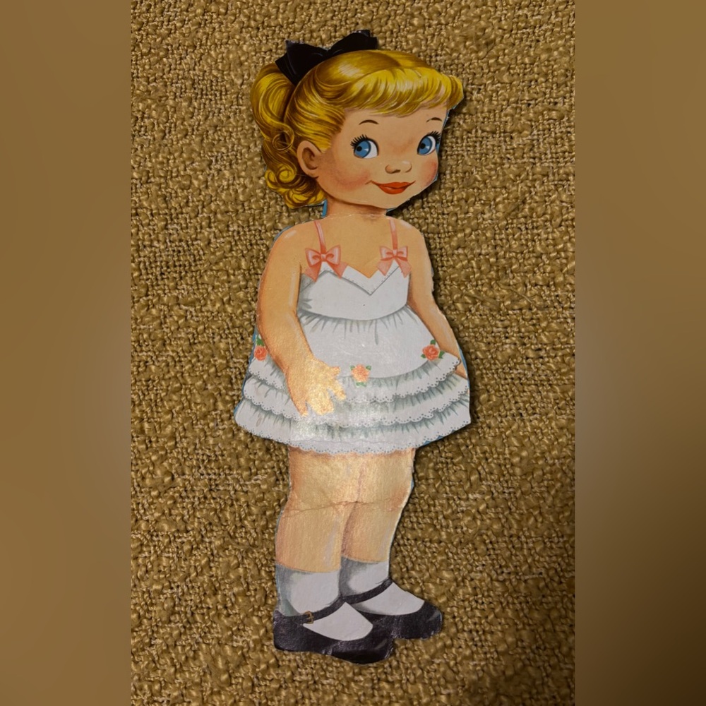 Vintage Paper Doll with Blonde Hair, 12 inches with 12 outfits. Circa 1950s